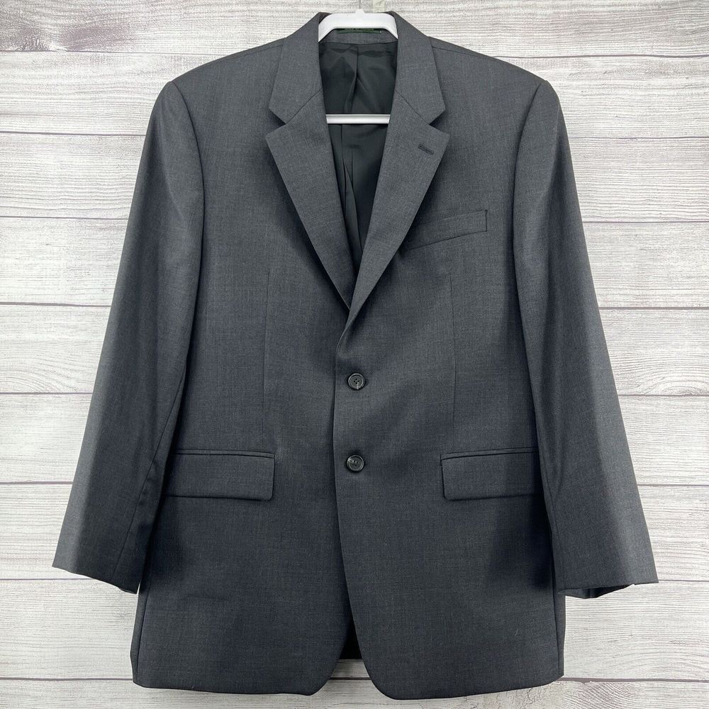 Ralph Lauren Sport Coat Blazer Suit Jacket Size 42R Wool 2 Button Dark Gray